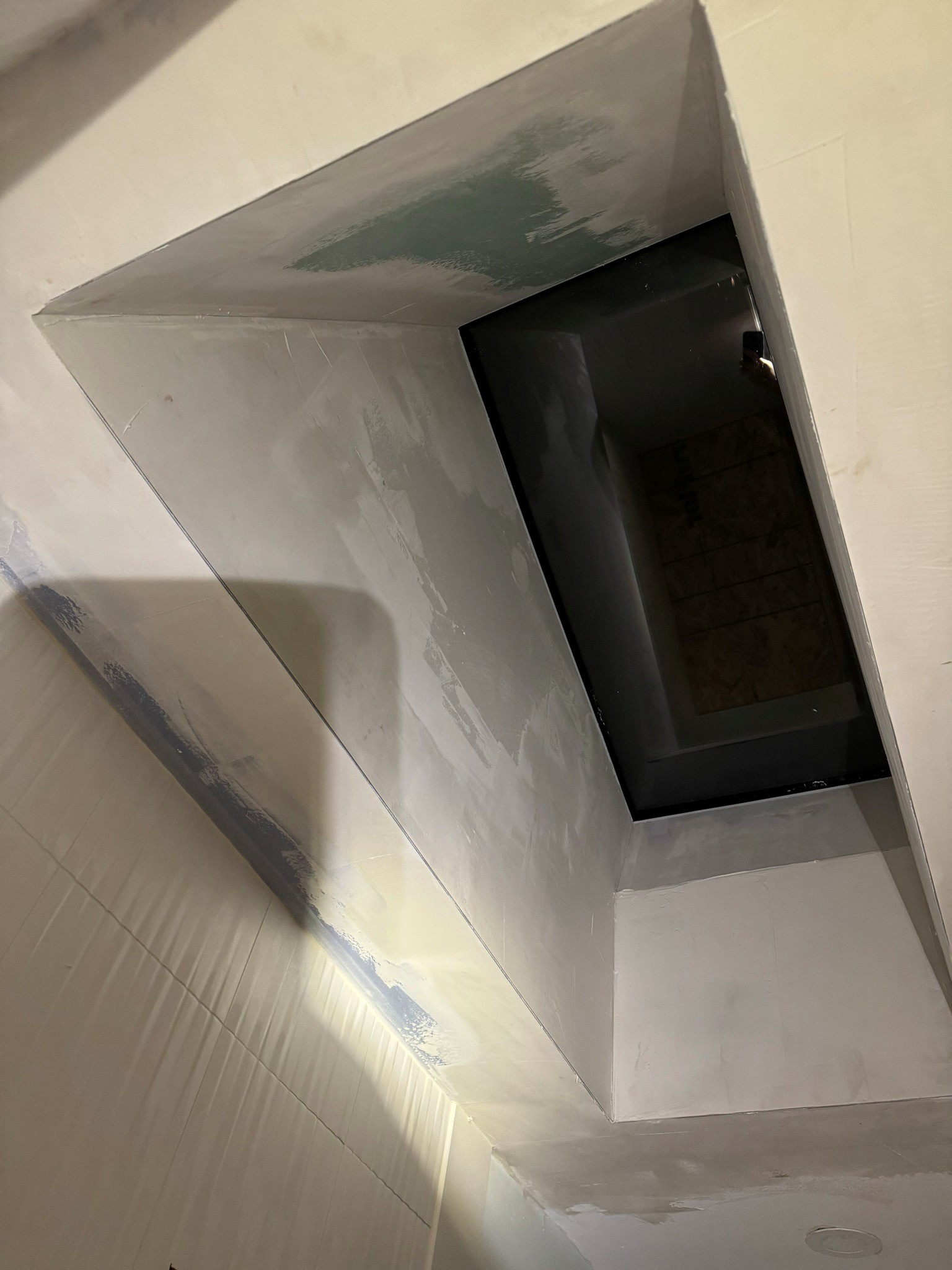 Drywalled and finished skylight shaft ready for paint